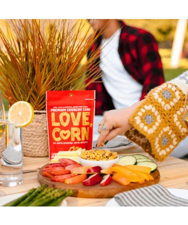 LOVE CORN Spicy Habanero Chilli - 1.6oz x10 Bags | Crunchy Corn Snack | Non-GMO, Gluten-Free, Vegan | Low-Sugar | Plant-Based Deliciousness - Buy Online on GoSupps.com