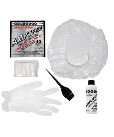 MANIC PANIC Flash Lightning Hair Bleach Kit - Vegan, Cruelty-Free - 40 Volume Developer + Bleach Powder - Lifts Dark Hair Up to 7 Levels - Buy Online on GoSupps.com