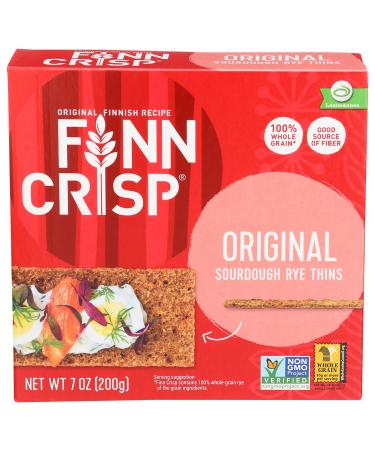 Finn Crisp Sourdough Rye Thins, Original Crispbread, 7 Ounce Boxes (Pack of 9) Original 7 Ounce (Pack of 9)