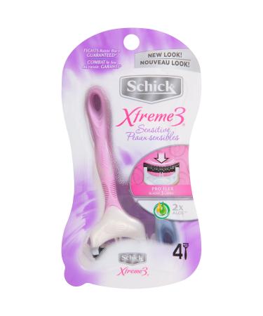 Schick Xtreme 3 Sensitive Skin Disposable Razors for Women 4 Count (Pack of 2)