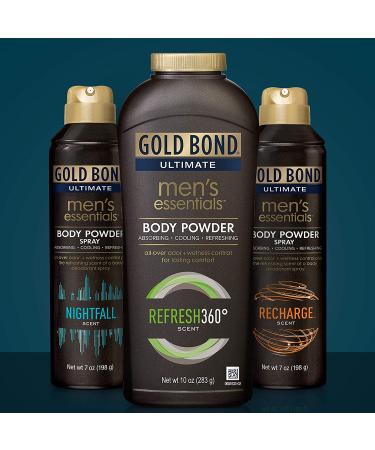 Gold Bond Ultimate Men's Essentials Body Powder Spray 7 oz - Nightfall Scent for Odor & Wetness Protection - Buy Online on GoSupps.com