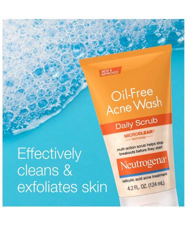 Neutrogena Oil-Free Acne Face Scrub with 2% Salicylic Acid - Prevent Breakouts and Exfoliate with Daily Acne Treatment Wash - 4.2 fl. oz - Buy Online on GoSupps.com