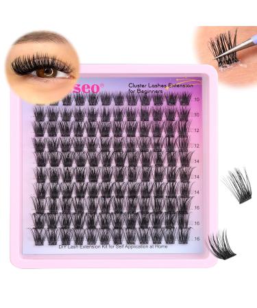 Buy Wiwoseo Self Adhesive Eyelashes | Pre-Glued Cluster Extensions | Waterproof D Curl Lash Clusters - No Glue Needed - Buy Online on GoSupps.com