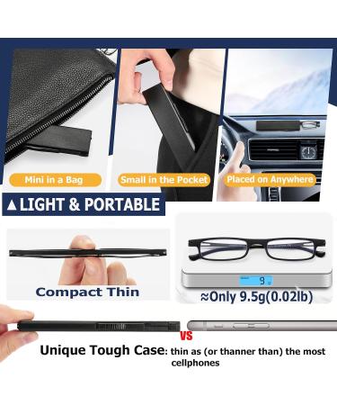 Ultra-Thin Folding Reading Glasses Anti Blue Ray | Lightweight TR90 Compact Readers for Men & Women - 2 PCS Black/Gunmetal 2.5x - Buy Online on GoSupps.com