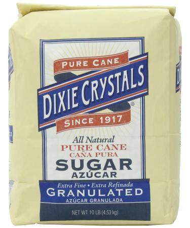 Dixie Crystals Extra Fine Granulated Sugar, 10-Pound 10 Pound (Pack of 1)