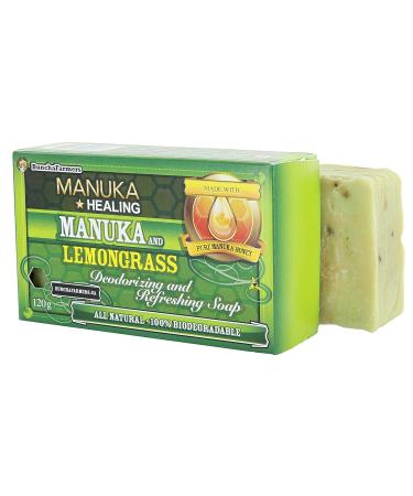 BunchaFarmers All Natural Biodegradable Manuka Honey & Lemongrass Soap Bar - Made in Canada - Buy Online on GoSupps.com