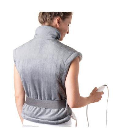 Pure Enrichment PureRelief XL Heating Pad for Back & Neck - Heat Therapy for Muscle Pain, Cramps, and Sore Muscles in Neck, Back, and Shoulders - 4 Heat Settings with Auto Shut-Off (Gray)