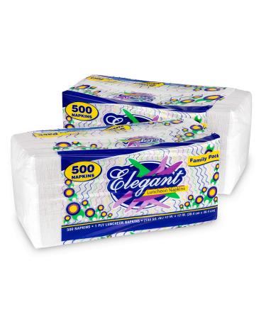 Stock Your Home 12 Inch Disposable Napkins - 1 Ply White Dinner Napkins - Recyclable Paper Napkins for Dinner, Parties, Crafts, Daily Use - 1000 Pack