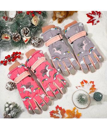 Newcotte Kids Snow Gloves - 2 Pairs Winter Ski Gloves for 6-12 Years Old - Waterproof & Warm Outdoor Sports Gloves (Unicorn) - Buy Online on GoSupps.com