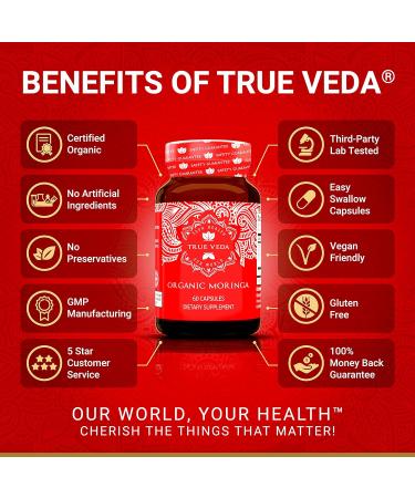 True Veda Energy Bundle | USDA Organic | Multi-Award-Winning | Organic Ashwagandha KSM-66 + Organic Moringa Capsules - Buy Online on GoSupps.com