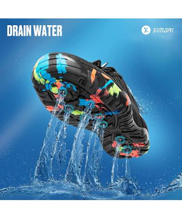 SIMARI Water Shoes Quick Dry Barefoot Aqua Sports 11.5 Women/10 Men - Black - Buy Online on GoSupps.com