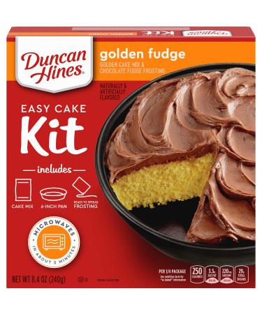 Duncan Hines Easy Cake Kit Golden Fudge Cake Mix, 8.4 OZ