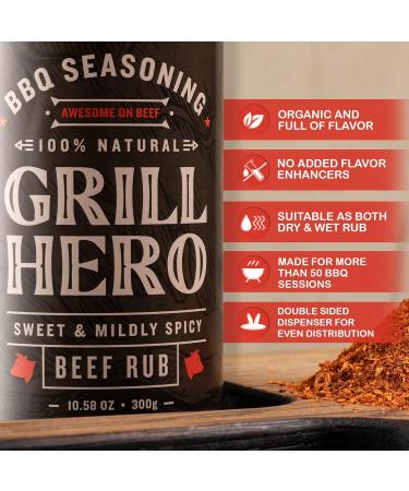 BBQ Moments Steak Seasoning Beef Rub Barbecue Dry Rub For Beef Steak Jerky Brisket BBQ Seasonings And Spices For Grilling 300g (10.58 Oz) 2-Beef Rub - Buy Online on GoSupps.com