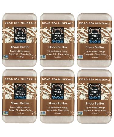 One With Nature Shea Butter Dead Sea Mineral Soap 7 Ounce Bars (Pack of 6) Shea Butter 7 Ounce (Pack of 6)