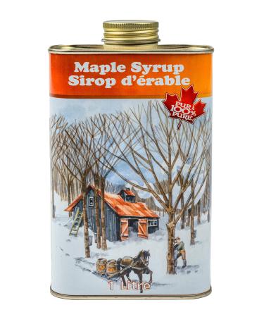 Turkey Hill Sugarbush Heritage Tin Can 100% Pure Premium Canadian Dark Robust Maple Syrup (1L) 1 Liter