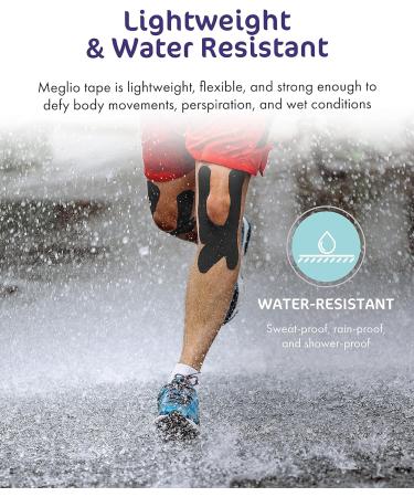 Meglio Kinesiology Tape - 5m Roll for Muscle Support & Injury Recovery - Therapeutic, Hypoallergenic, Waterproof - Black - Buy Online on GoSupps.com