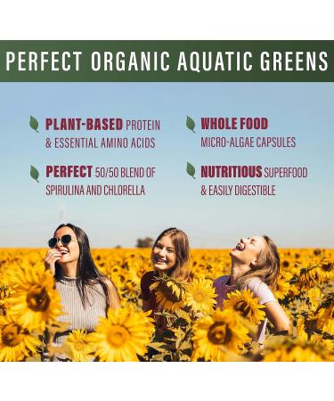 Perfect Supplements Perfect Aquatic Greens 120 Vegetable Capsules Organic Spirulina and Chlorella Supplement Nutritious Superfood - Buy Online on GoSupps.com