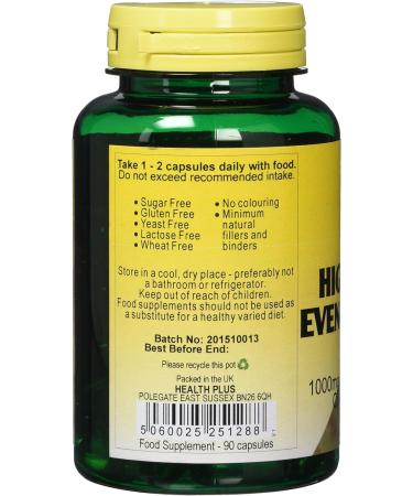 Health Plus Evening Primrose Oil 1000mg - 90 Capsules | Omega-6 Supplement - Buy Online on GoSupps.com