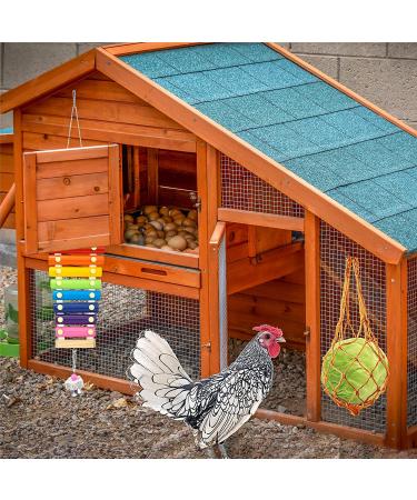 Woiworco Chicken Coop Accessories: 7 Pack Chicken Toys - Xylophone, Swing, Mirror, Pecking, Vegetable Feeder & More - Buy Online on GoSupps.com