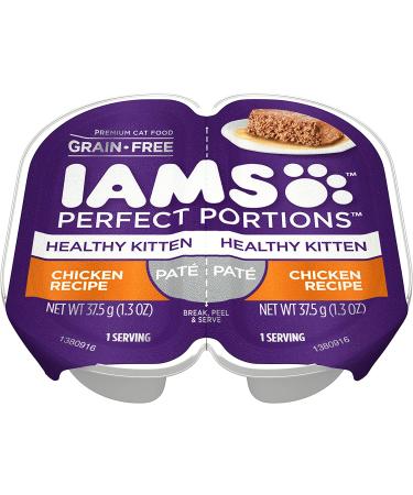 IAMS Perfect Portions Healthy Kitten Wet Food - Chicken Recipe Pat , Pat and Cuts in Gravy - Buy Online on GoSupps.com