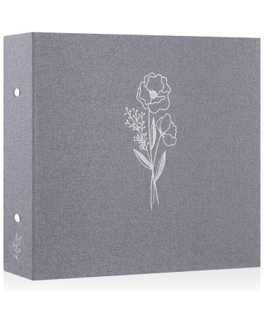 Lanpn photo album 30x30 cm linen photo book 3 ring book Photo album for self -design 30 x 30 cm with 30 plastic sleeves 60 pages (gray) 30x30 cm gray
