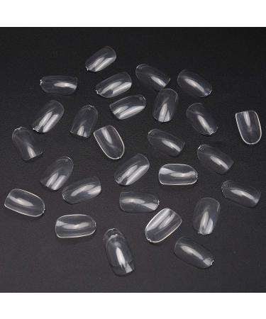 Noverlife 1200PCS Clear & Natural Round Acrylic Fake Nails - 10 Sizes Full Cover Short Oval False Nails for Nail Salon DIY Nail Design - Buy Online on GoSupps.com