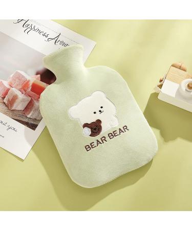 1L Cartoon Hot Water Bottle with Soft Cover for Neck & Shoulder Pain Relief - Hot & Cold Therapy Pack for Kids & Women - Green - Buy Online on GoSupps.com