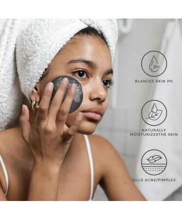 ZOMCHI Konjac Sponge | 3-Pack Natural Facial Sponges with Activated Bamboo Charcoal | Eco-Friendly & Reusable Skin Cleanser and Makeup Remover - Buy Online on GoSupps.com