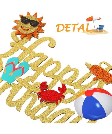Beach Ball Happy Birthday Cake Topper Summer Pool Party Decoration Summer Party Favor Supplies - Buy Online on GoSupps.com