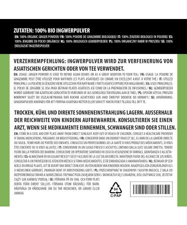 Alpi Investment OOD BIO ginger powder 100g ground ginger from controlled organic cultivation ginger powder 100 natural no additives glutenfree lactosefree laboratory tested vegan - Buy Online on GoSupps.com