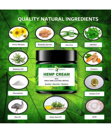 Potent Garden Hemp Cream Relief - Soothing Muscle Cream for Knees  Back & Feet - 4 OZ - Buy Online on GoSupps.com