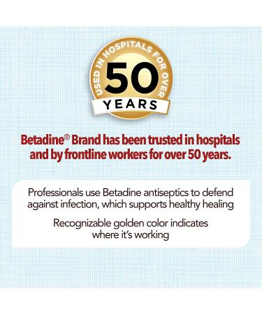 Betadine First Aid Solution 8oz Povidone Iodine Antiseptic - No-Sting Formula - Buy Online on GoSupps.com