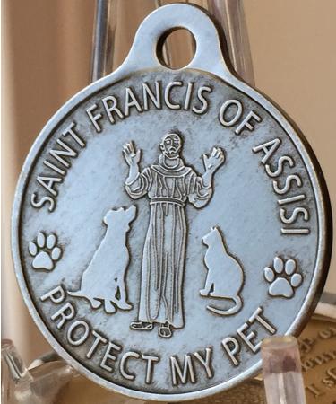 Saint Francis of Assisi Pet Protection Pewter Charm - RecoveryChip for Dogs and Cats - Buy Online on GoSupps.com