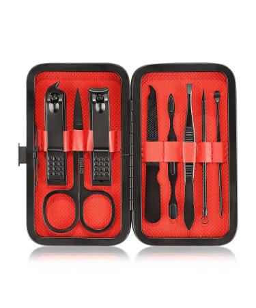 Manicure Set, Professional Nail Clipper Kit, 8 in 1 Salon-Quality Stainless Steel Manicure Kit, Mens Grooming kit for at-Home Self-Care, Travel, and Gifting