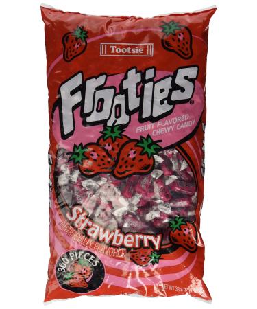 Tootsie Roll Strawberry Frooties - 360 Pack,38.8OZ Strawberry 360 Count (Pack of 1)