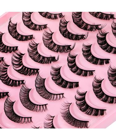20 Pairs Russian Strip Lashes - Natural Wispy Faux Mink D Curl Extensions, 4 Styles (15mm-19mm) - Buy Online on GoSupps.com