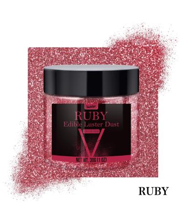 Edible Glitter Powder - 30g Ruby Metallic Food Coloring for Drinks Cakes & Cocktails - Buy Online on GoSupps.com
