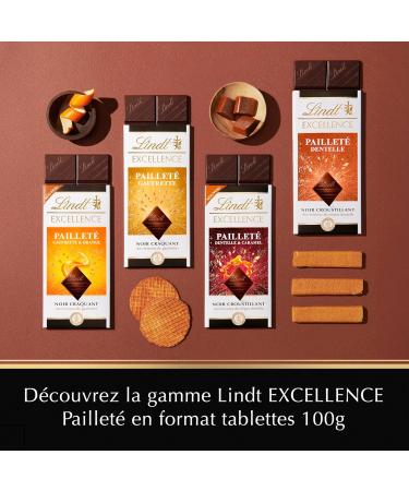 Lindt - EXCELLENCE Paillet Wafer Orange Tablet - Dark Chocolate 100g - Buy Online on GoSupps.com