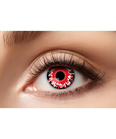 Eyecatcher 84080441-942 - Colored contact lenses 1 pair for 12 months brown carnival Mardi Gras Halloween Lava