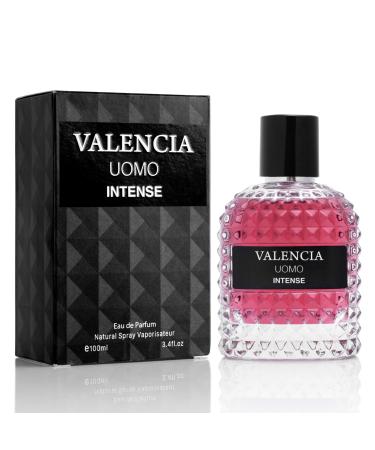 Valencia UOMO Intense for Men Eau De Parfum - Amber Fougere Fragrance Top Notes of Vanilla Bourbon Mid Tone of Lavandin Create Spicy & Woody Aroma - Base Scent of Smoked Vetiver Elegant 100ml Bottle