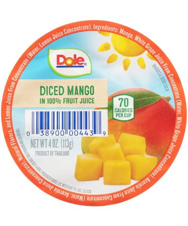 Dole Fruit Bowls Diced Mango in 100% Juice - Gluten Free Healthy Snack - 4oz Cups - Pack of 36 - Buy Online on GoSupps.com