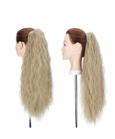 Ponytail Extension - 24 Medium Blonde Wavy Hair Piece with Clip | Realistic Corn Braid Hair Extensions for Effortless Style - Buy Online on GoSupps.com