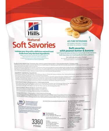 Hills Natural Soft Savory Dog Treats with Peanut Butter & Banana (8 oz) + Grain Free Soft-Baked Naturals Dog Treats with Chicken & Carrots (8 oz) - Buy Online on GoSupps.com
