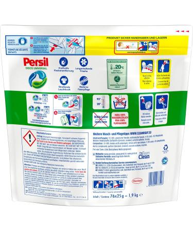 Persil Universal 4in1 Discs - 76 Wash Loads (1.9 kg) | Premium Laundry Detergent for International Shipping - Buy Online on GoSupps.com