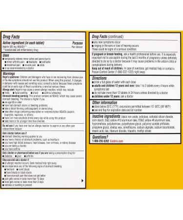 Ecotrin Regular Strength Aspirin 325mg for Arthritis Pain Relief - 300 Safety Coated Tablets - Buy Online on GoSupps.com