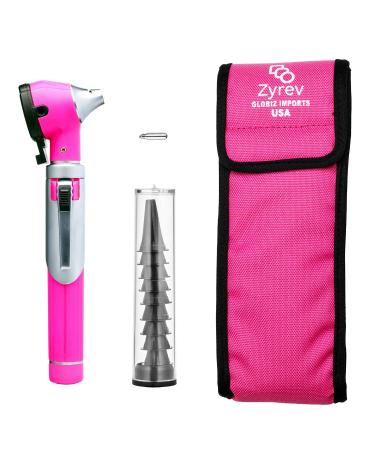 Zyrev ZetaLife Otoscope - Ear Scope with Light Ear Infection Detector Pocket Size (Pink Color)