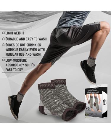 Physix Gear Plantar Fasciitis Support Compression Ankle Socks for Men & Women - Best Toeless Arch Compression Foot Sleeve for Achilles Support Heel Spurs Arch Foot & Ankle Swelling L/XL-UK Mens 7.5-12 | Womens 5.5-8.5 1 Pair - Black - Buy Online on GoSupps.com