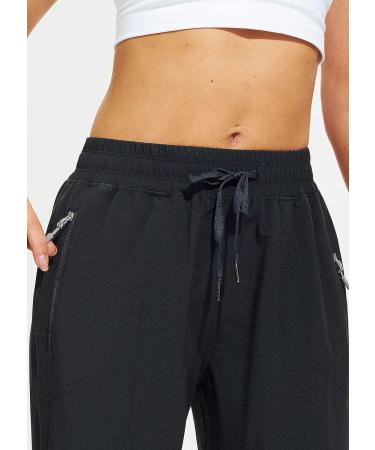 Libin Women's Lightweight Joggers Pants - Quick Dry Athletic Track Pants with Zipper Pockets | Black, Size Large - Buy Online on GoSupps.com