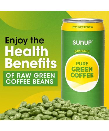 Sunup Pure Green Coffee - Brewed from Unroasted Green Coffee Beans | Vegan & Diet-Friendly Canned Drink | 11 fl oz (Pack of 12) - Buy Online on GoSupps.com