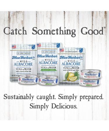 Blue Harbor Fish Co. Wild Albacore Solid White Tuna in Water No Salt Added - 4.6 oz Can (Pack of 12) - Buy Now! - Buy Online on GoSupps.com